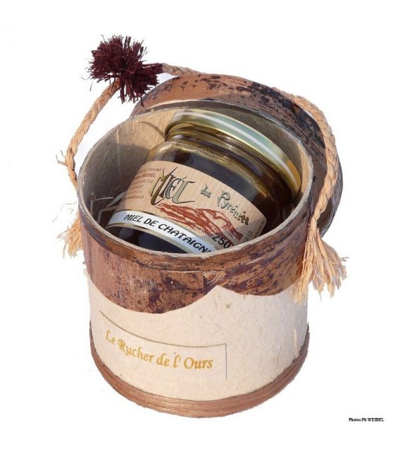 Honey gift Box made with malagasy raffia fabric