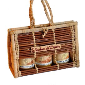 Fern-carrying-case 3 jars of honey 125g