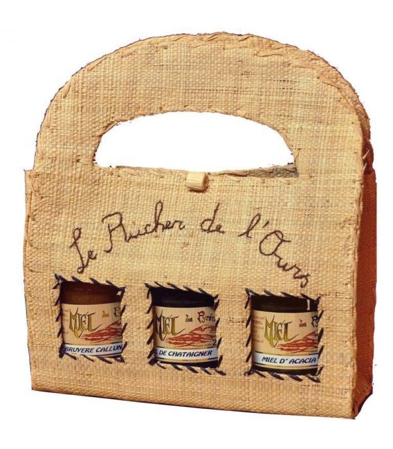 Raffia Carrying Case 3 jars 250gr