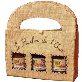 Raffia Carrying Case 3 jars 250gr