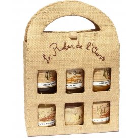 Raffia Carrying Case with 6 jars 250gr