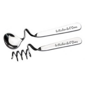 Set of 2 stainless steel spoons Honey