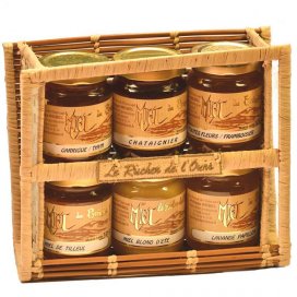 Raffia Carrying Case with 6 jars125g