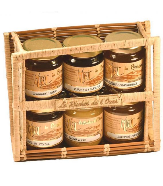Raffia Carrying Case with 6 jars 125g