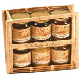 Raffia Carrying Case with 6 jars