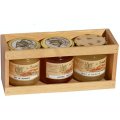 Wooden Crate with 3 jars